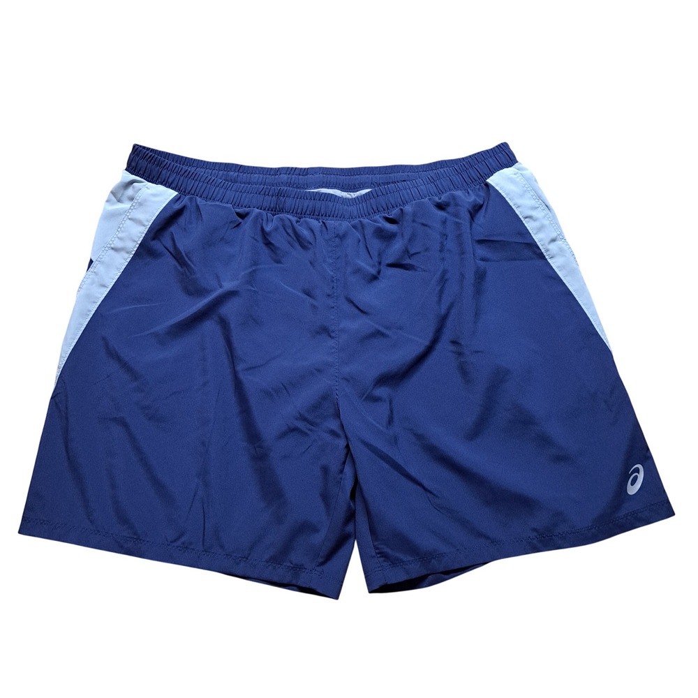 ASICS Running Shorts Mens 3XL Navy Blue Excellent Colorblock Athletic 7in Inseam